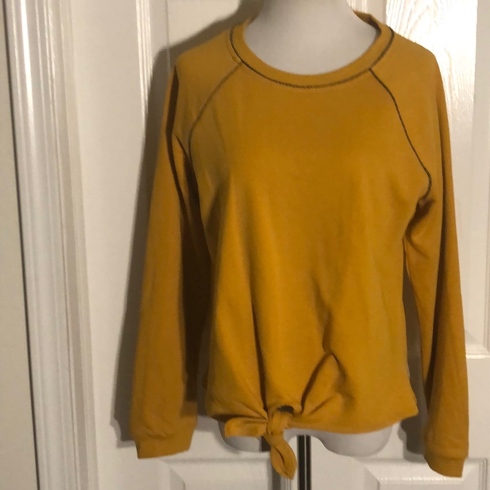 Skies Are Blue Tie-Front Knit Pullover…